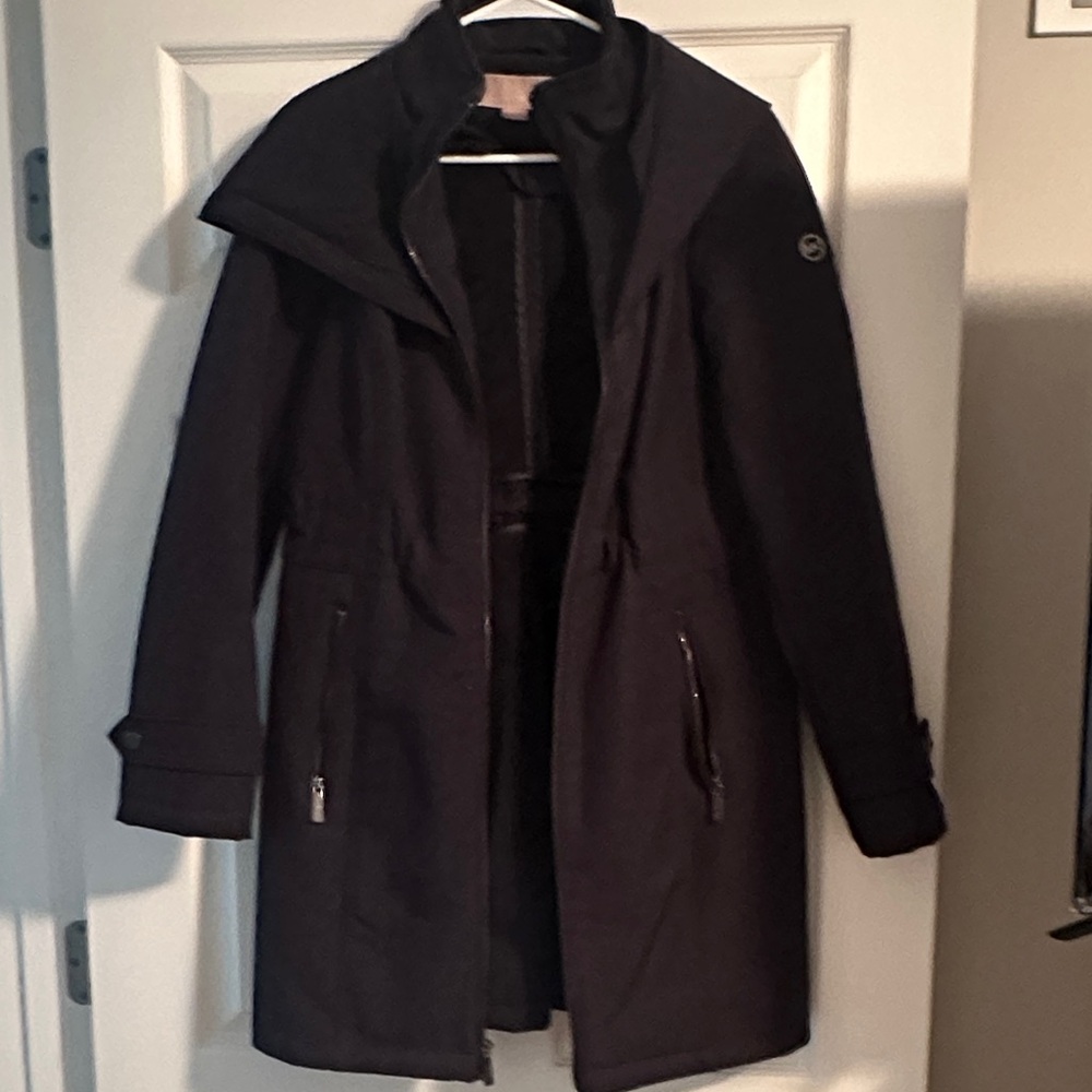 Michael Michael Kors Navy Hooded Trench Coat